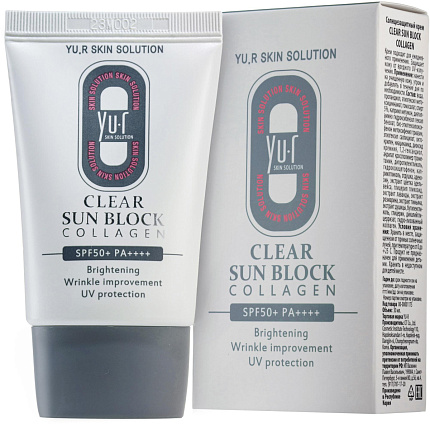 Yu.R Солнцезащитный крем для лица Clear Sun Block Collagen 30 ml
