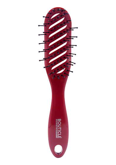 Bouticle TUNNEL HAIR BRUSH Профессиональная продуваемая щетка для укладки волос феном, бордовая 1 шт