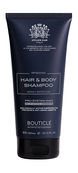 Bouticle MAN ШАМПУНЬ ДЛЯ ВОЛОС И ТЕЛА - HAIR AND BODY SHAMPOO 300 мл